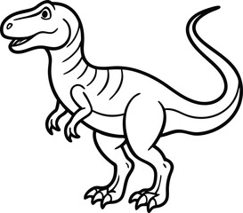 Allosaurus Line art Design With White Background 