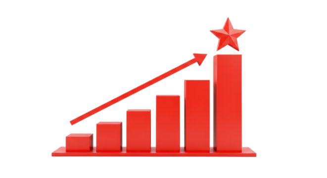 Isolated Graph bar with star