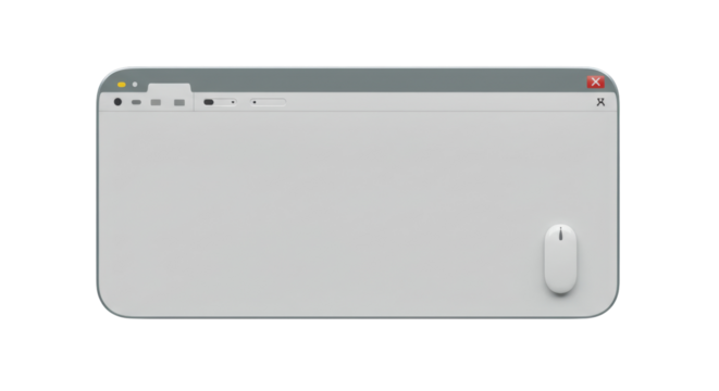 Isolated Computer Screen with Mouse - Powered by Adobe