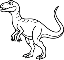 Allosaurus Line art Design With White Background 