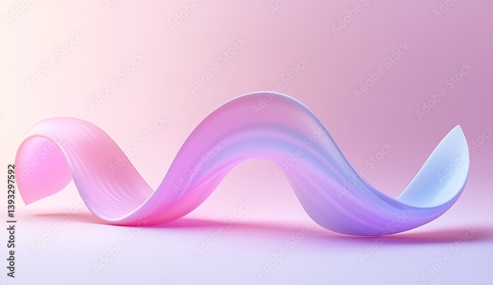 Poster beautiful flowing wave design in soft pink and blue pastel colors for modern art concepts : generati