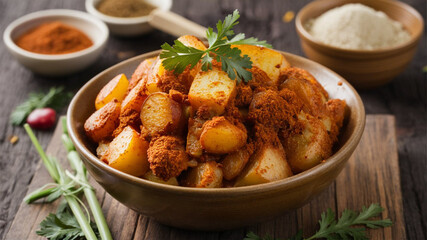 Spicy Potato: A simple yet flavorful dish made with potatoes cooked in a blend of spices, providing a spicy and tangy taste