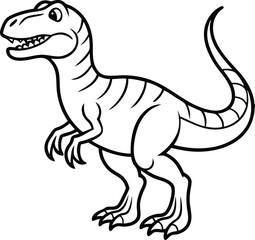 Allosaurus Line art Design With White Background 