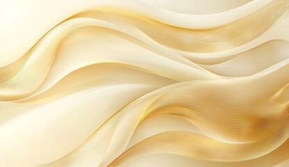 Obraz premium Beautiful Flowing Cream and Gold Fabric with Delicate Stripes Illustrating Modern Elegance : Generative AI