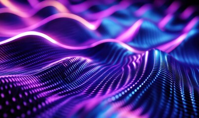 Abstract, colorful waves create a dynamic and futuristic visual impression.