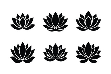 lotus flower icon vector art silhouette 