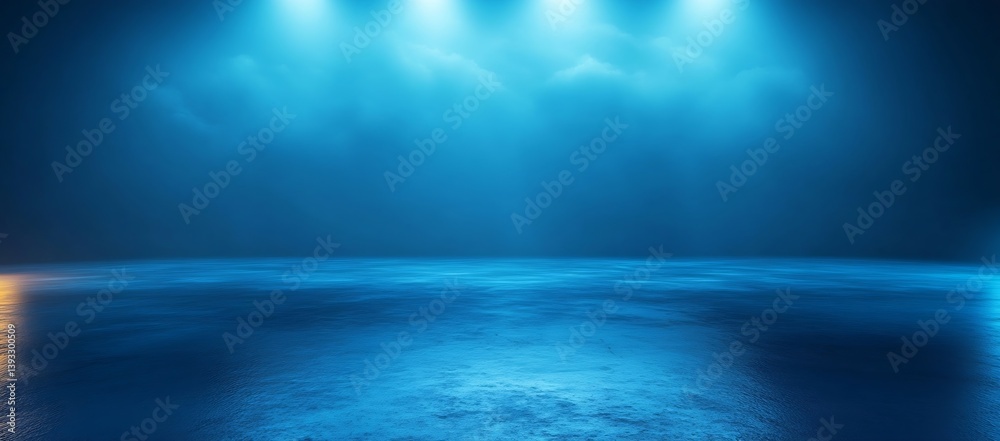 Aufkleber Abstract Blue Background with Light Beams Empty Space Digital Art Illustration Modern Backdrop Design Studio Presentation Graphic : Generative AI