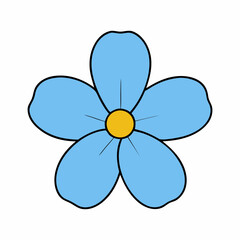 Forget Me Not on White Background