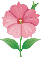 Hollyhock flower vector artwork illustration on a  white