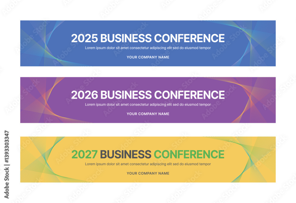 Wall mural set of business banner design templates in modern, geometry, abstract shape pattern style for school