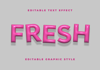 Pink Bubbly Font Glossy Playful Rounded Plastic Text Effect
