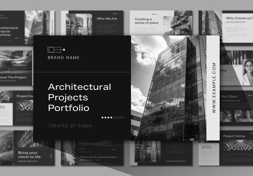 Black Minimal Architecture Project Proposal Portfolio Presentation Template 