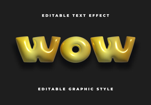 Golden Glossy Plump Font Shiny Fatty 3D Text Effect