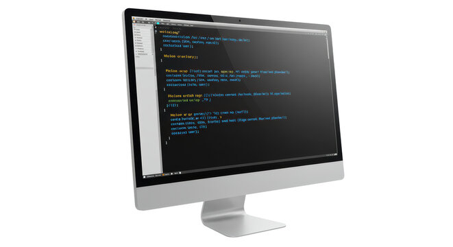 Isolated Computer Screen Displaying Lines of Code for Software Development - Powered by Adobe