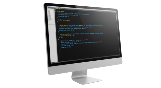 Isolated Computer Screen Displaying Lines of Code for Software Development