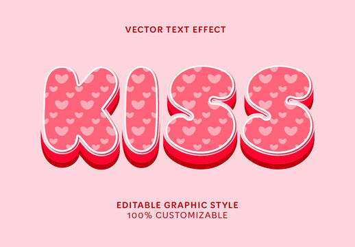 Pink Heart Pattern Font Bubble Puffy Cute Text Effect