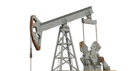 Isolated Oil Derrick Pump Jack on White Background