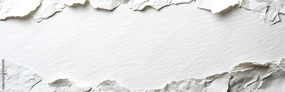 Poster Textured White Paper with Torn Edges and Blank Space for Text Abstract Background for Graphic Design Mockups : Generative AI
