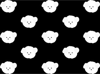Dog Pattern Vintage Design Vector Textile