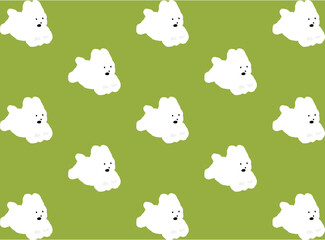 Dog Bichon Pattern Vintage Design Vector Textile