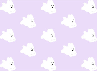 Dog Bichon Pattern Vintage Design Vector Textile