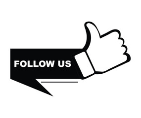  Follow Us Button with Thumbs Up Icon  Engaging Social Media CTA