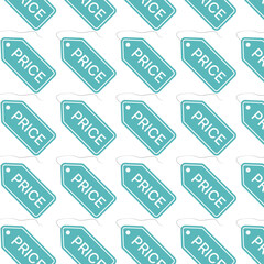 Seamless Teal Price Tag Pattern: Rounded Corner Angled Repeat