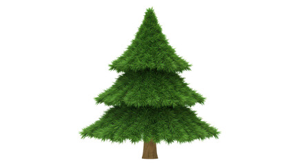 Isolated Green Christmas Tree Realistic
