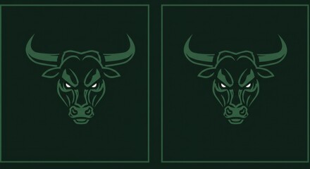 Fototapeta premium Minimalist Angry Bull Logo Design