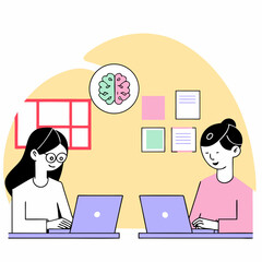 business woman working on laptop