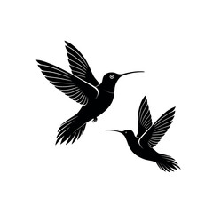 hummingbird silhouette logo vector line art logo design