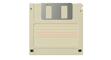 Isolated Vintage Floppy Disk for Old Data Storage