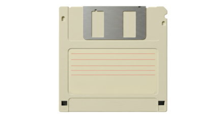 Isolated Vintage Floppy Disk for Old Data Storage