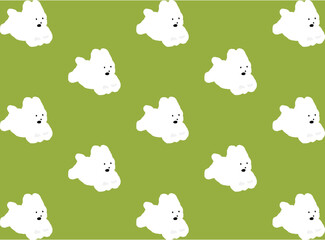 Dog Bichon Pattern Vintage Design Vector Textile
