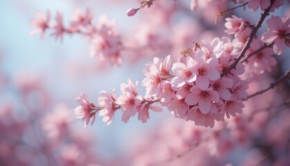 Obraz premium Blooming cherry blossom branches spring season nature photography serene environment close-up view beauty of nature
