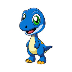 Cute green frog cartoon character with a happy smile