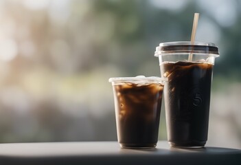 smooth brewed view background blur transparent side plastic iced cold black edge coffee cup sugar water home isolated milk glasses hot drink ice liquid espresso caffeine tea summer cafes white sweet