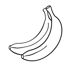 banana icon, banana line art - simple line art of banana, perfect for banana logos and icons