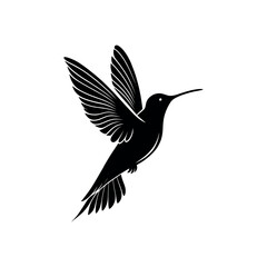 hummingbird silhouette logo vector line art logo design