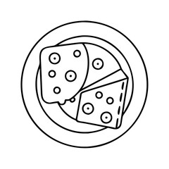 cheese platter icon, cheese platter line art - simple line art of cheese platter, perfect for cheese platter logos and icons