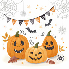 Various pumpkins on studio background