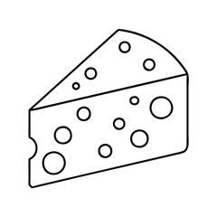 cheese wedge icon, cheese wedge line art - simple line art of cheese wedge, perfect for cheese wedge logos and icons