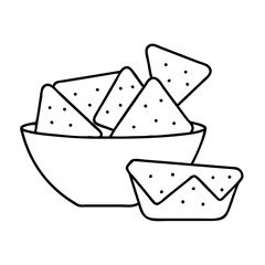 chips and salsa icon, chips and salsa line art - simple line art of chips and salsa, perfect for chips and salsa logos and icons
