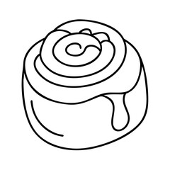 cinnamon roll icon, cinnamon roll line art - simple line art of cinnamon roll, perfect for cinnamon roll logos and icons