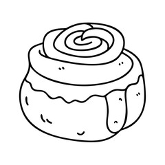 cinnamon roll icon, cinnamon roll line art - simple line art of cinnamon roll, perfect for cinnamon roll logos and icons