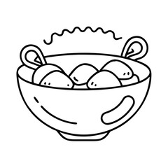 clam chowder icon, clam chowder line art - simple line art of clam chowder, perfect for clam chowder logos and icons