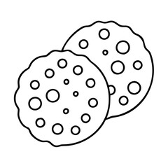 cookies icon, cookies line art - simple line art of cookies, perfect for cookies logos and icons