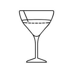 cocktail glass icon, cocktail glass line art - simple line art of cocktail glass, perfect for cocktail glass logos and icons