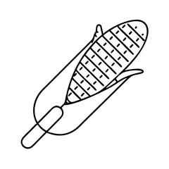 corn on the cob icon, corn on the cob line art - simple line art of corn on the cob, perfect for corn on the cob logos and icons