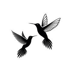 Obraz premium hummingbird silhouette logo vector line art logo design